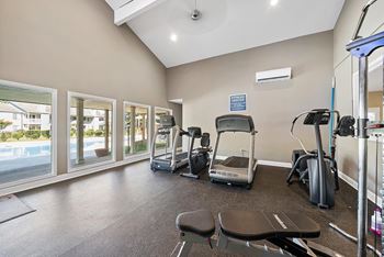 Fitness center with weight machine
